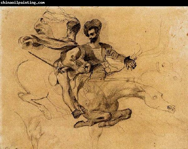 Eugene Delacroix Illustration for Goethe-s Faus