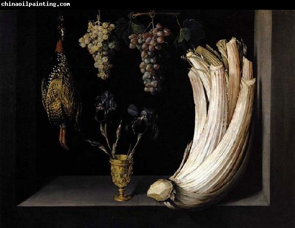 Felipe Ramirez Still Life with Cardoon, Francolin, Grapes and Irises