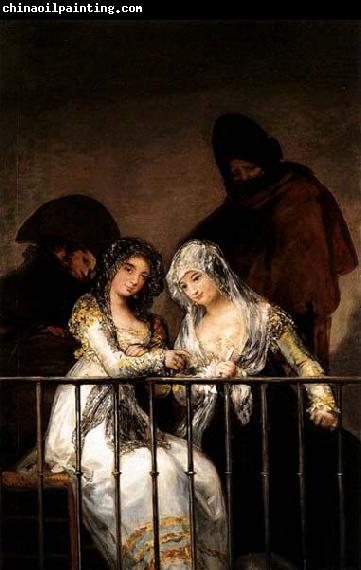 Francisco de goya y Lucientes Majas on Balcony