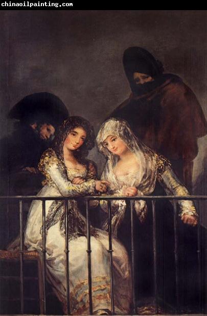 Francisco de goya y Lucientes Majas on a Balcony