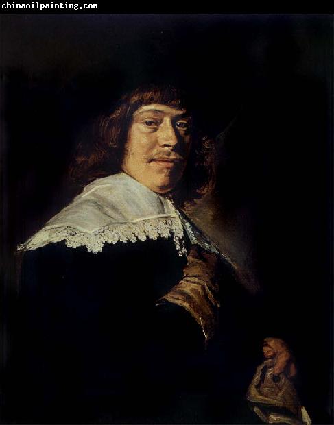 Frans Hals Portrait of a young man holding a glove