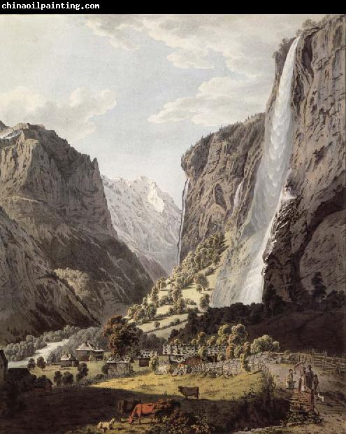 Franz Niklaus Konig The Fall of the Staubbach,dans the Vallee of Lauterbrunnen