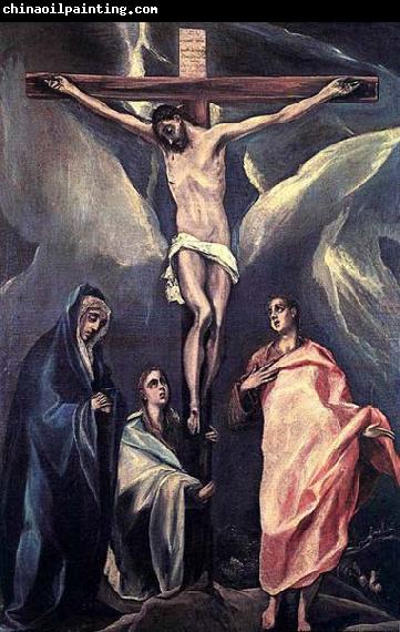 GRECO, El Christ on the Cross with the Two Maries and St John