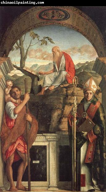 Gentile Bellini Saints Christopher,Jerome,and Louis