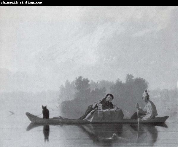 George Caleb Bingham Pelzhandler den Missouri hinunterfahrend