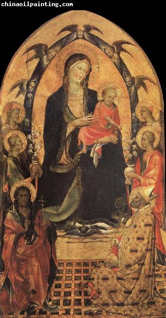 Gherardo Starnina The Madonna and the Nino with San Juan the Baptist, San Nicolas and four angeles