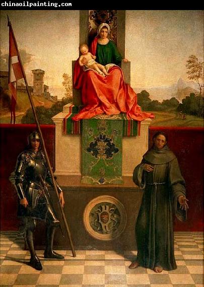 Giorgione Madonna and Child Enthroned between St Francis and St Liberalis