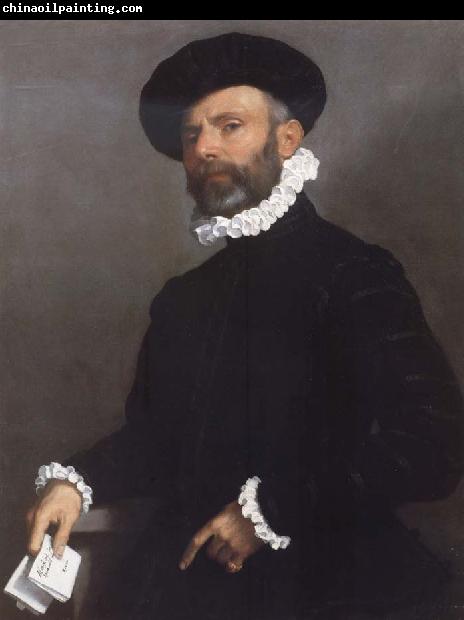 Giovanni Battista Moroni Portrait of a young Man Holding a Letter