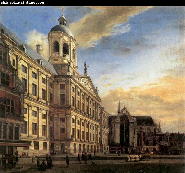 HEYDEN, Jan van der Amsterdam, Dam Square with the Town Hall and the Nieuwe Kerk