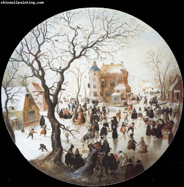 Hendrick Avercamp A Winter Scene with Skaters near a Castle