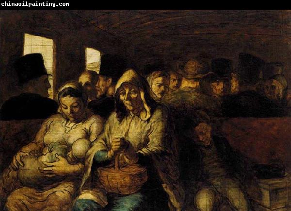 Honore  Daumier The Third-class Carriage