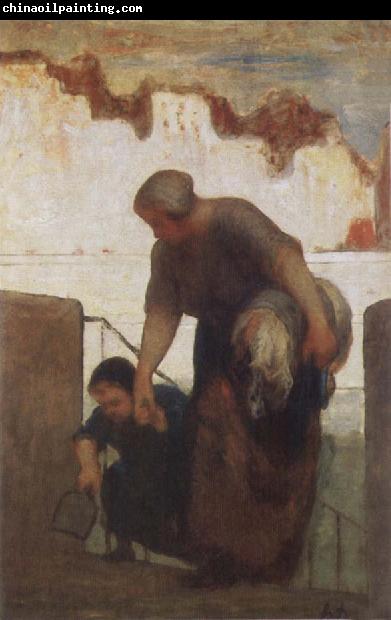 Honore  Daumier The Washer woman