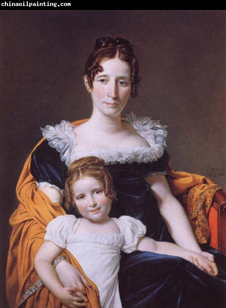 Jacques-Louis David Portrait of the Vicomtesse Vilain XIV and her Daughter