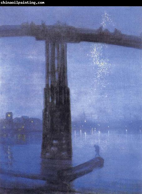 James Abbott McNeil Whistler Blue and Gold-Old Battersea Bridge