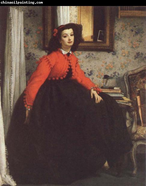 James Tissot Portrait of Mill L L,Called woman in Red Vest