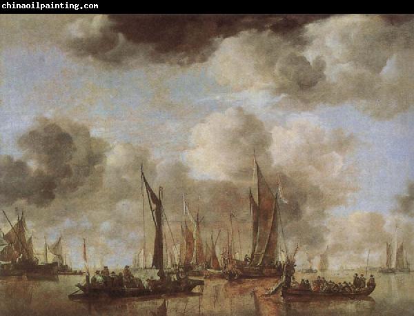 Jan van de Cappelle A Shipping Scene with Dutch Yacht