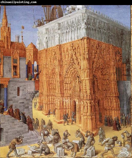 Jean Fouquet The building of the temple to jerusalem, from Flavius Josephus De antiquity skills and wars of the Jews