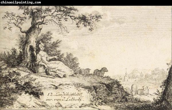 Johann Ludwig Aberli Title leaf of the album 12 landscapes