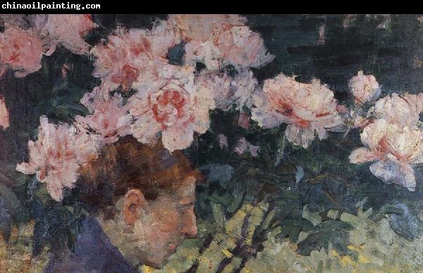 John Russell Rhododendrons and head of a woman