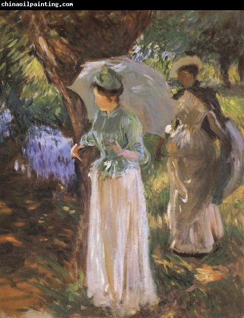 John Singer Sargent Two Girl with Parasols at Fladbury