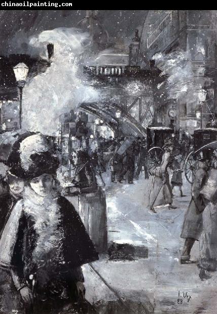 Lesser Ury At the railway station Friedrichstrabe