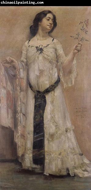 Lovis Corinth Portrat Charlotte Berend in the woman dress