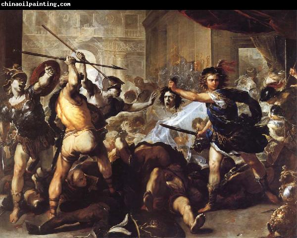 Luca  Giordano Perseus Turning Phineas and his followers to stone