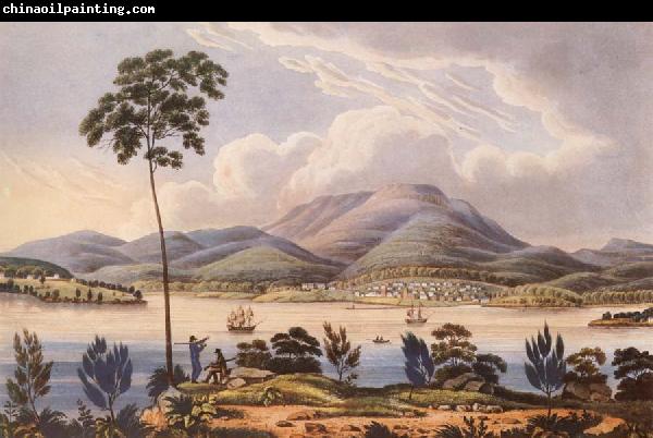 Lycett, Joseph Distant View of Hobart Town,Van Diemen-s Land,from Blufhead