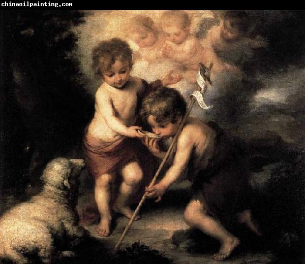 MURILLO, Bartolome Esteban Infant Christ Offering a Drink of Water to St John