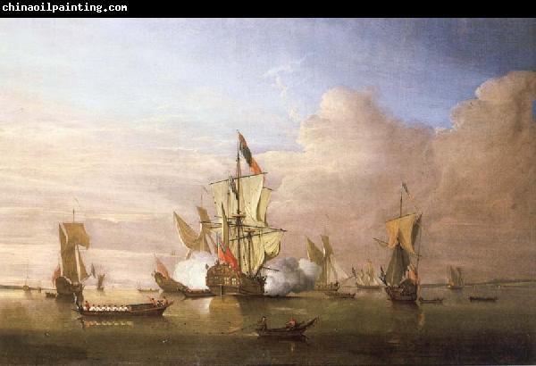 Monamy, Peter The Royal yacht Peregrine arriving in the Thames estuary with King George i aboard in September 1714