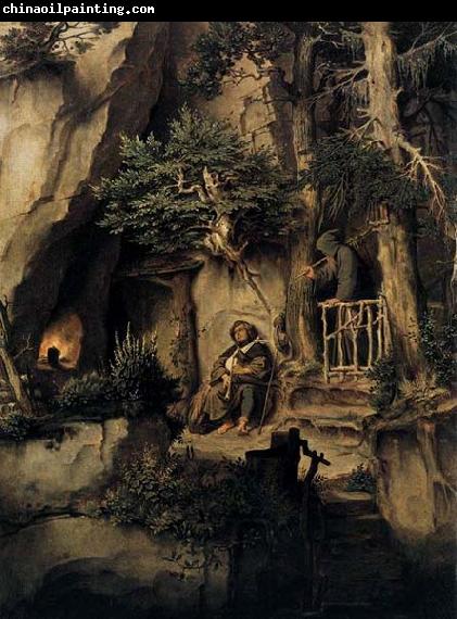 Moritz von Schwind A Player with a Hermit