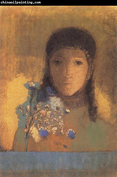 Odilon Redon Lady with Wildflowers