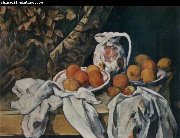 Paul Cezanne Still life with curtain