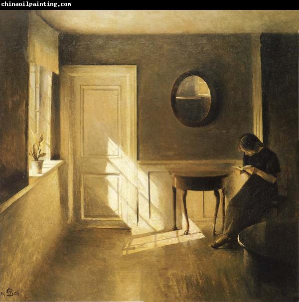 Peter ilsted Interior with Girl Reading