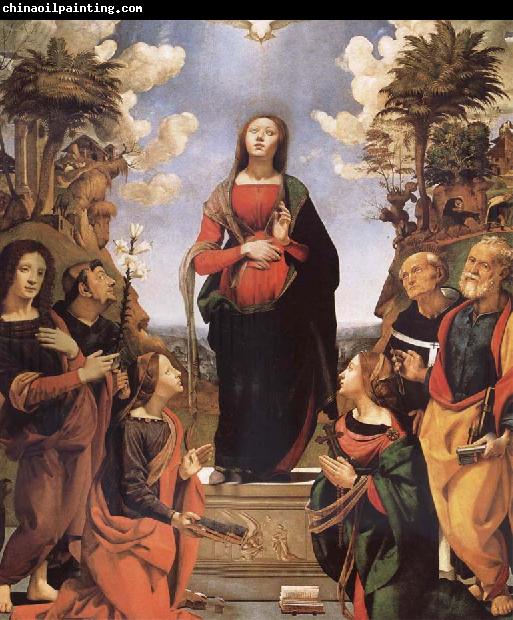 Piero di Cosimo The Immaculada Concepcion and six holy Century XVI I