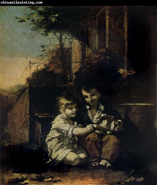 Pierre-Paul Prud hon Children with a Rabbit