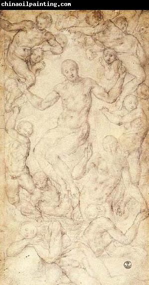 Pontormo, Jacopo Christ the Judge with the Creation of Eve