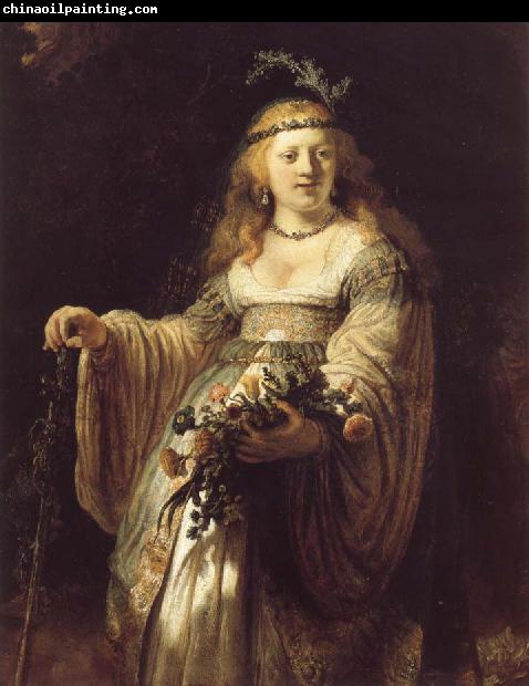 REMBRANDT Harmenszoon van Rijn Saskia van Uylenburgh in Arcadian Costume