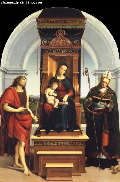 Raphael The Madonna and Child Enthroned with Saint John the Baptist and Saint Nicholas of Bari