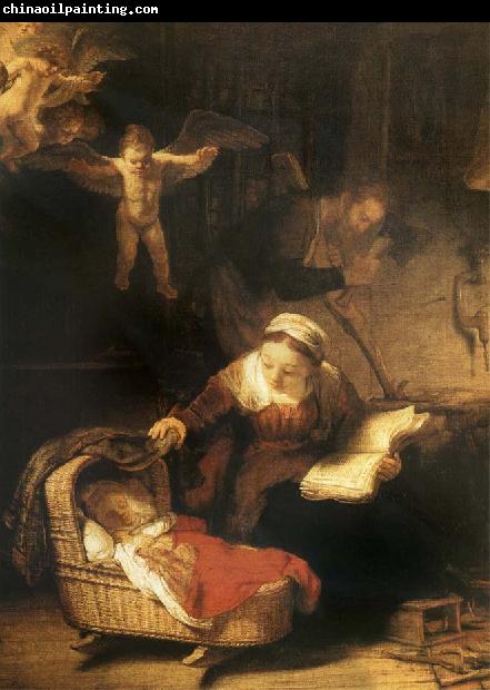 Rembrandt van rijn The Sacred Family with angeles