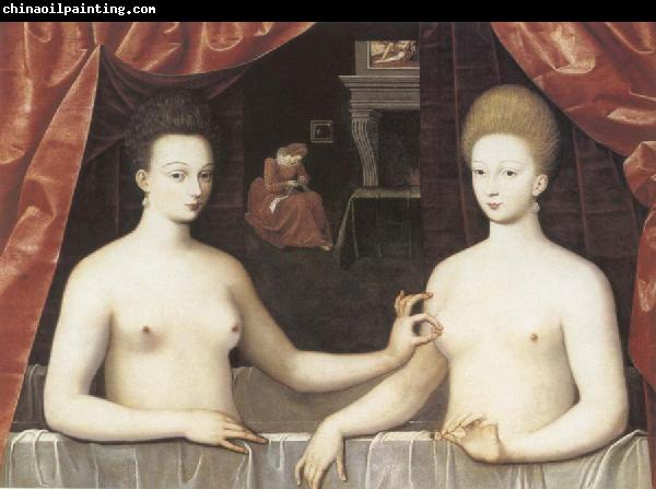 School of Fontainebleau Gabrielle d-Estree and the Duchesse de Villars