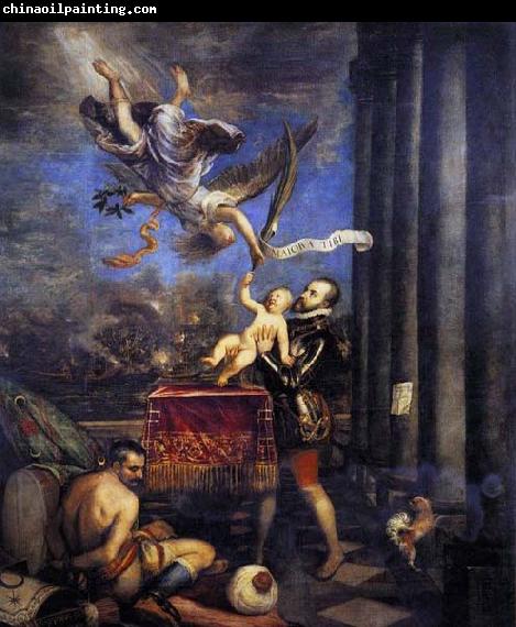 TIZIANO Vecellio Philip II Offering Don Fernando to Victory