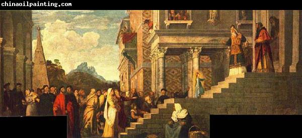 TIZIANO Vecellio Presentation of the Virgin at the Temple