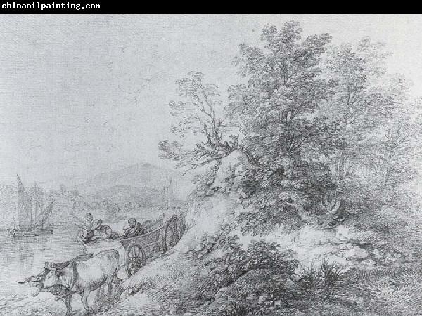 Thomas Gainsborough Ox Cart by the Bands of a Navigable River