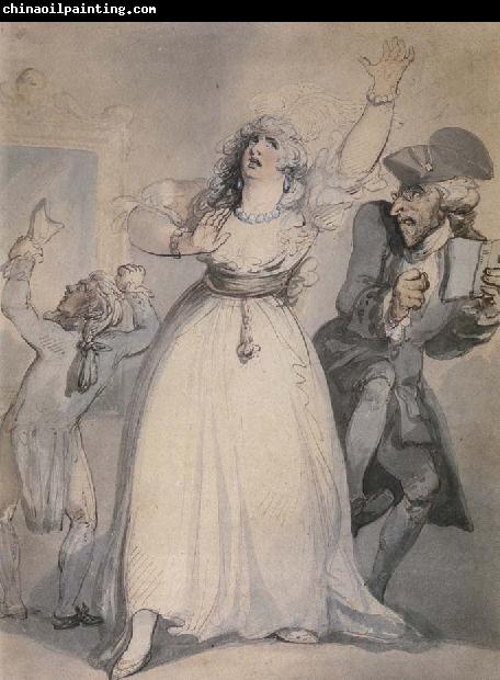 Thomas Rowlandson Mrs.Siddons,Old Kemble,and Henderson,Rehearsing in the Green Room