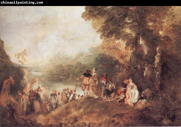 WATTEAU, Antoine The Pilgrimago to the Island of Cythera