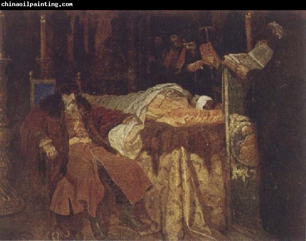 Wjatscheslaw Grigorjewitsch Schwarz Ivan the Terrible Meditating at the Deathbed of his son Ivan