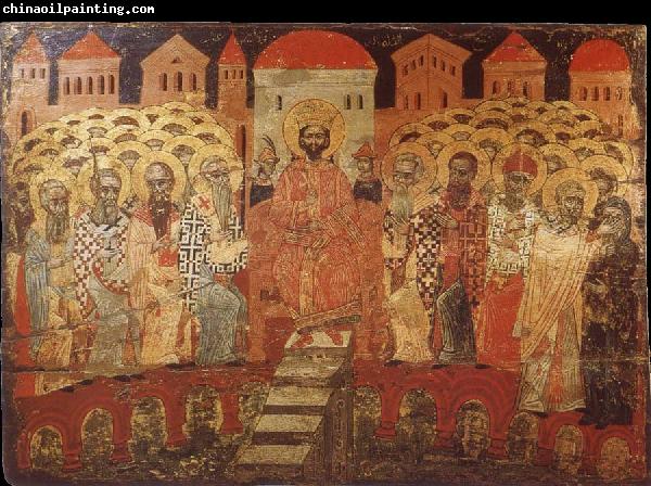 unknow artist The Council of Nicaea i,Melkite icon from the 17 century