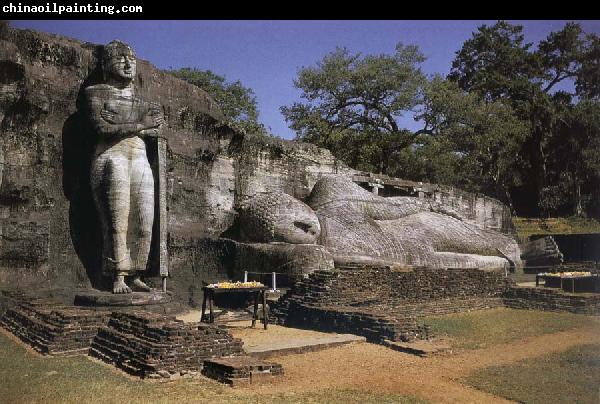 unknow artist Ananda and Parinivana-Buddha, Screamed Vihara, Polonnaruva