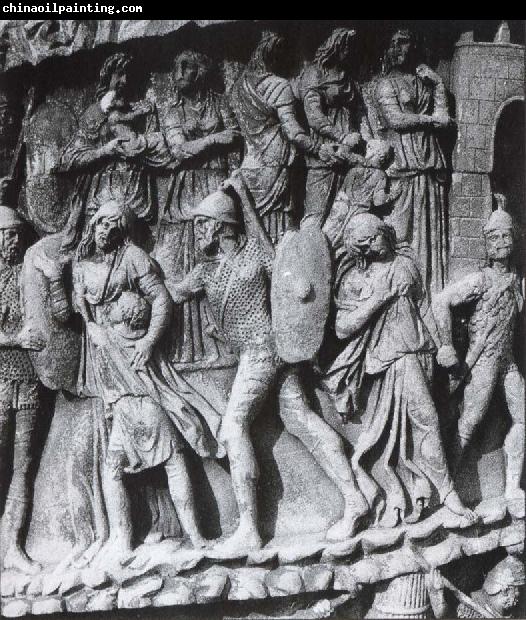 unknow artist Caught Women and Children, relief at the Pillar of Marcus Aurelius. Rome